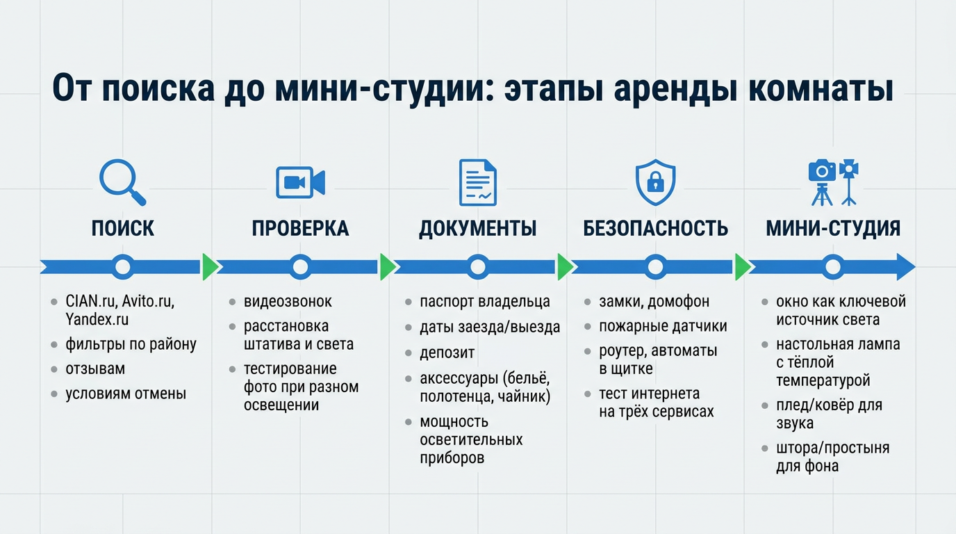 Этапы аренды комнаты